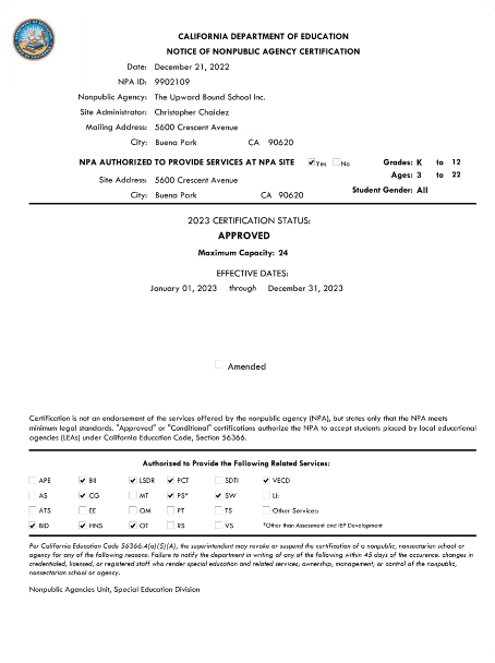 NPA Certification